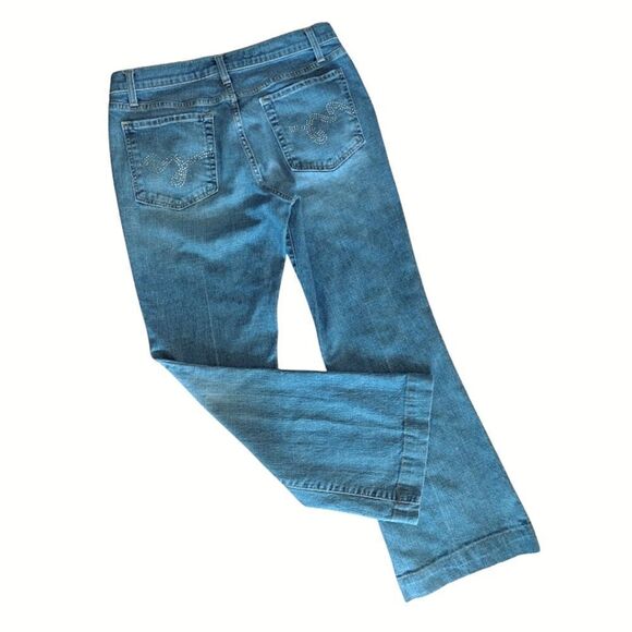 Y2K Mossimo Medium Wash Embellished Midrise Flare Jeans Size 10 - Picture 7 of 16